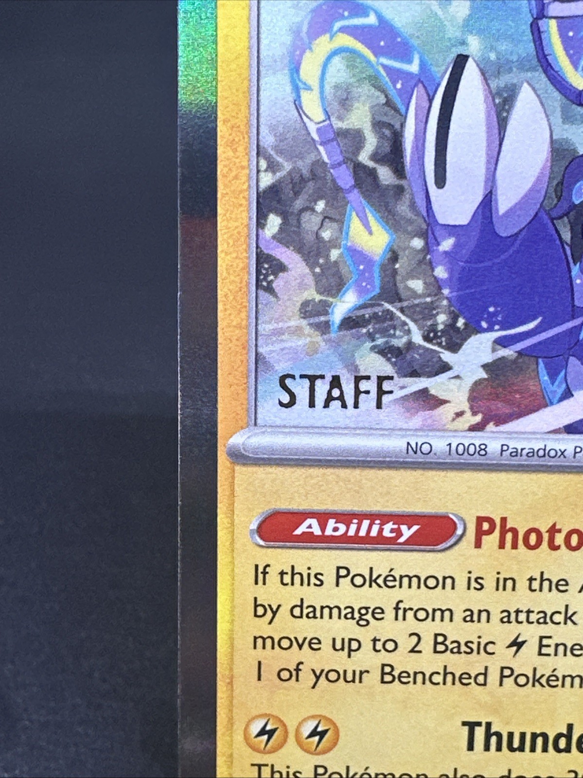 Pokemon Pitch Black Prerelease Staff Promo Miraidon 082