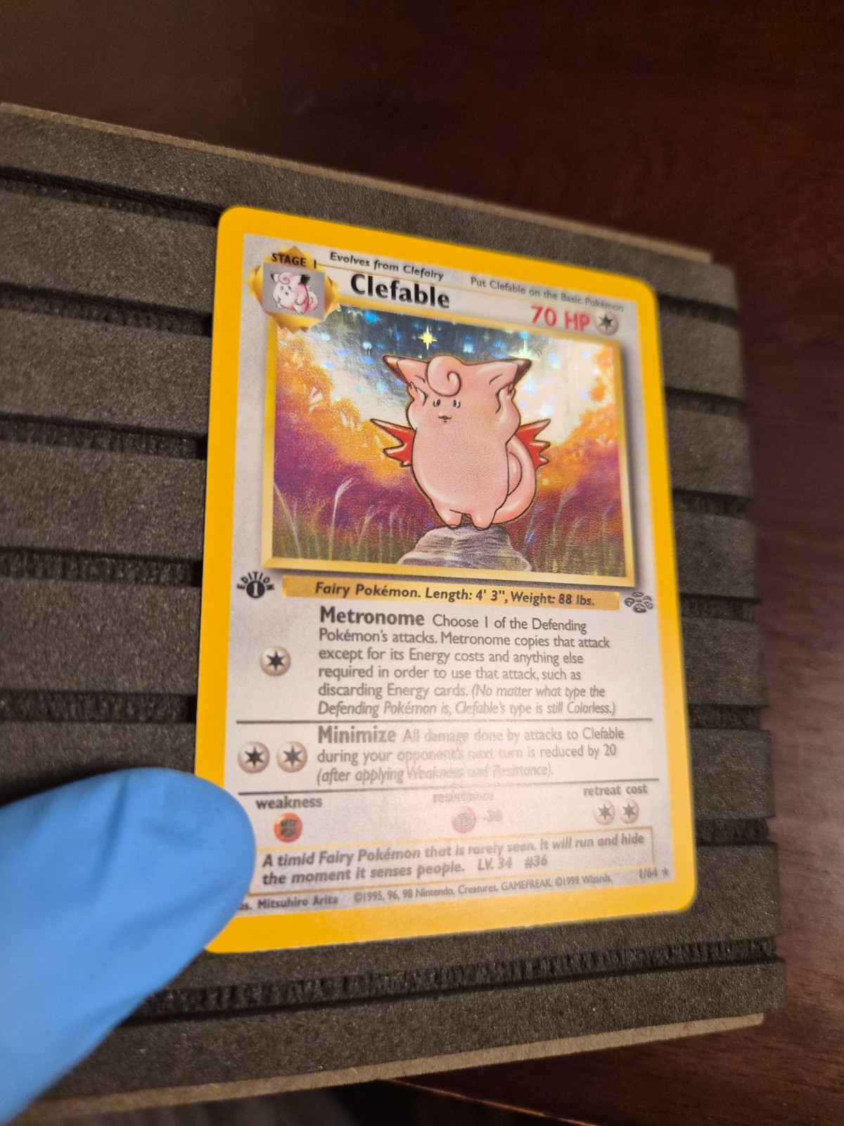Pokemon TCG Clefable 01/64 Jungle Holo 1st Edition NM/NM+