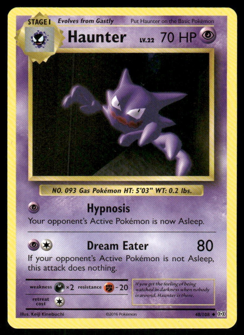 Haunter 48/108 XY Evolutions Pokemon TCG trading card