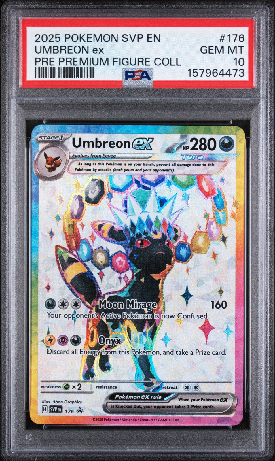2025 Pokemon TCG SV Prismatic Evolutions Premium Figure #176 Umbreon ex PSA 10