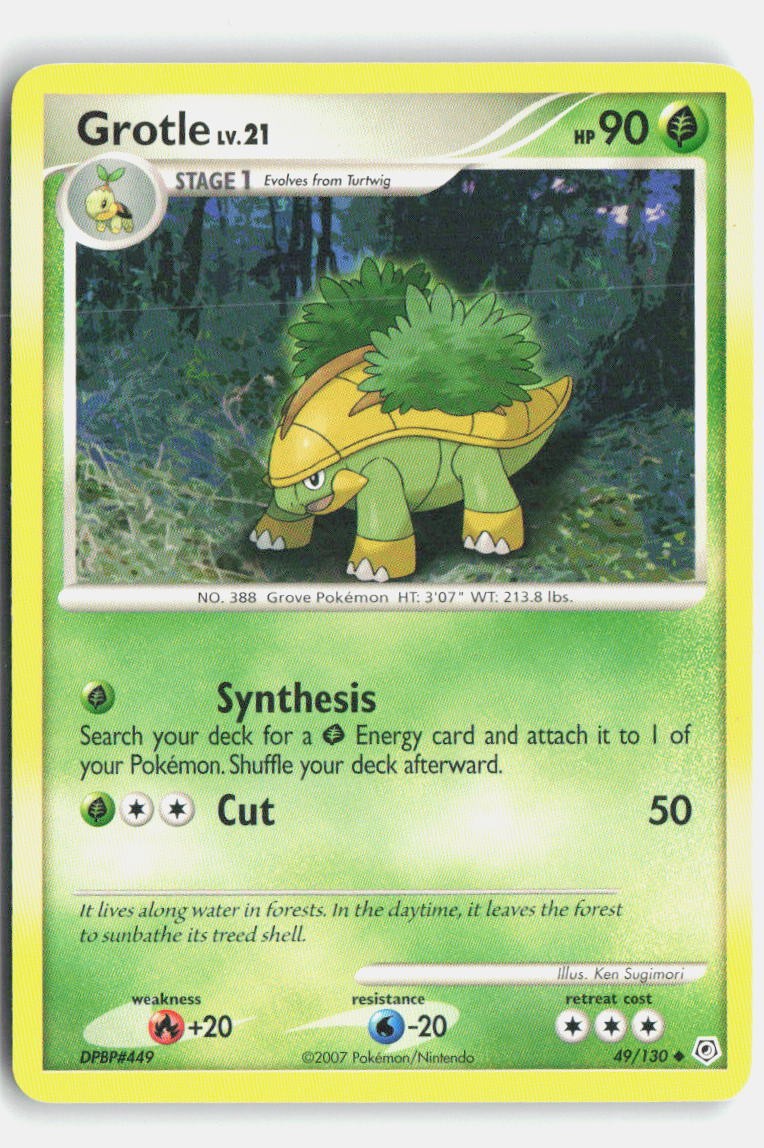 Grotle 49/130 Uncommon Diamond & Pearl Pokemon Lightly Played