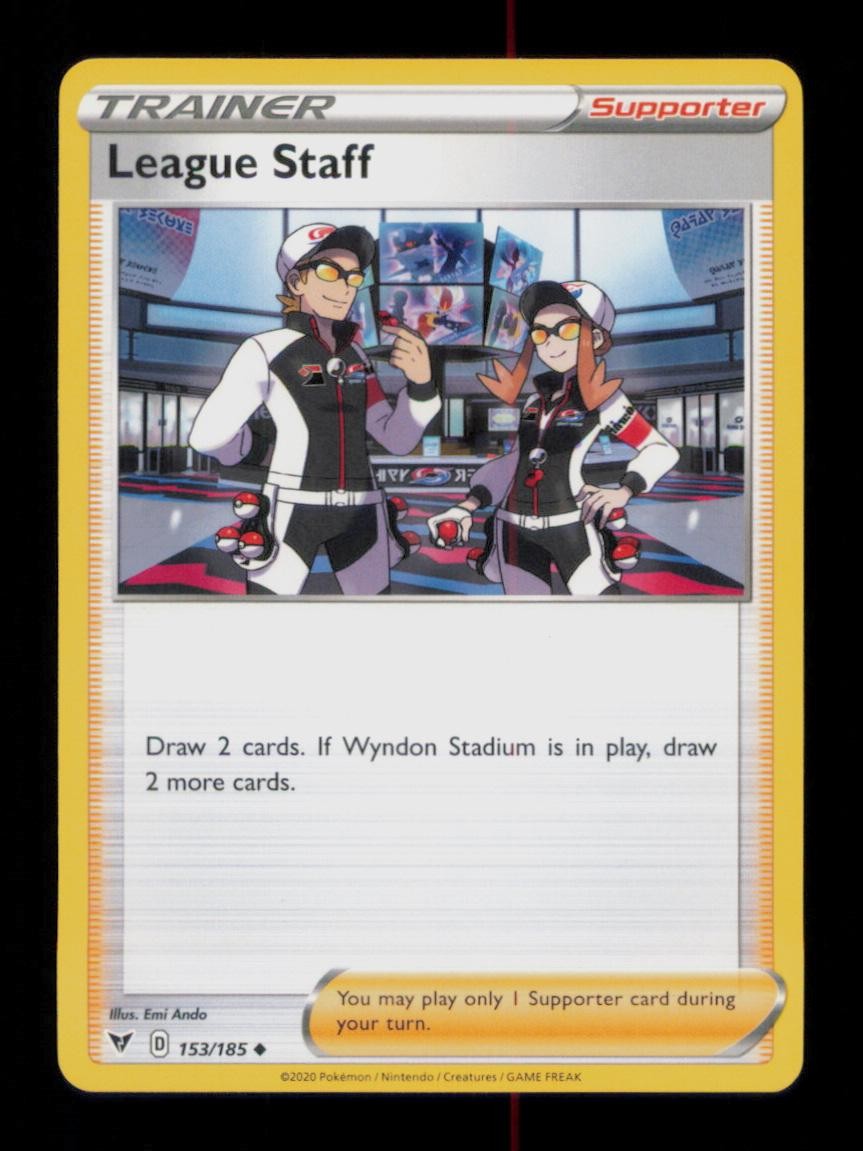 LEAGUE STAFF UNCOMMON 153/185 NM POKEMON