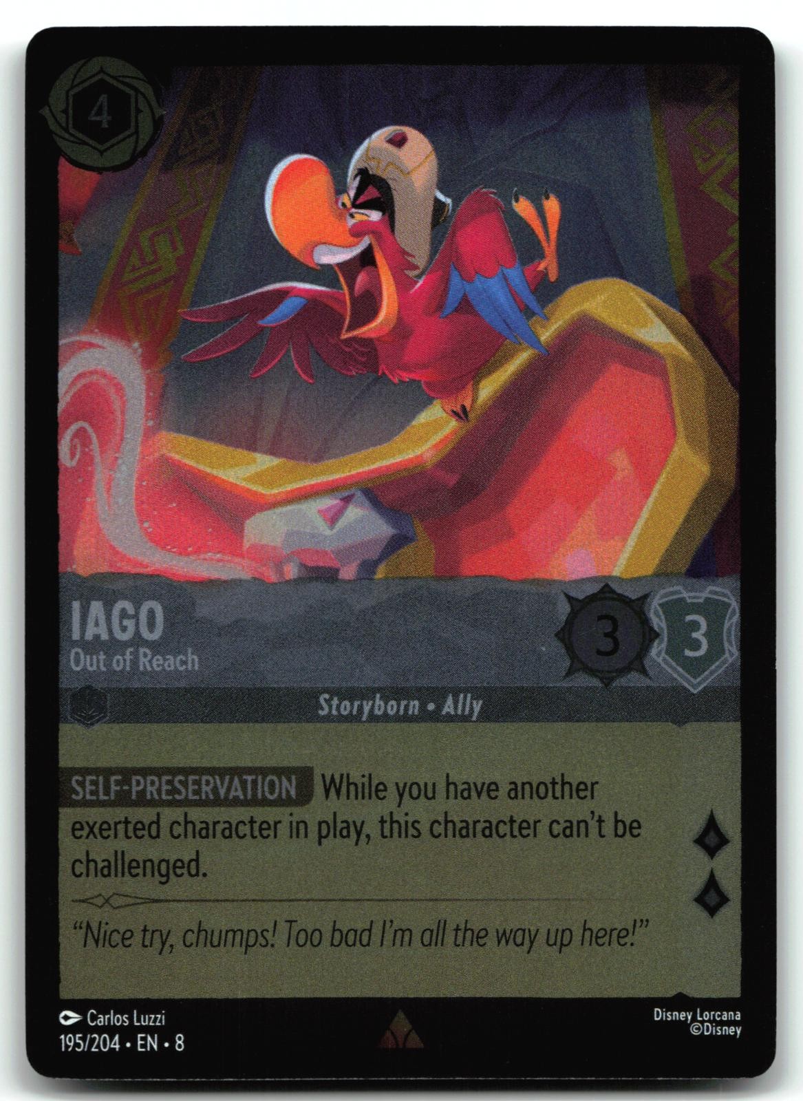 Iago – Out of Reach 195/204 (NM) – Reign of Jafar – Cold Foil