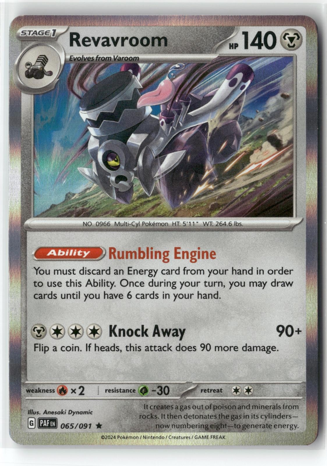Revavroom Holo Rare PAF Paldean Fates 065/091 Anesaki Dynamic