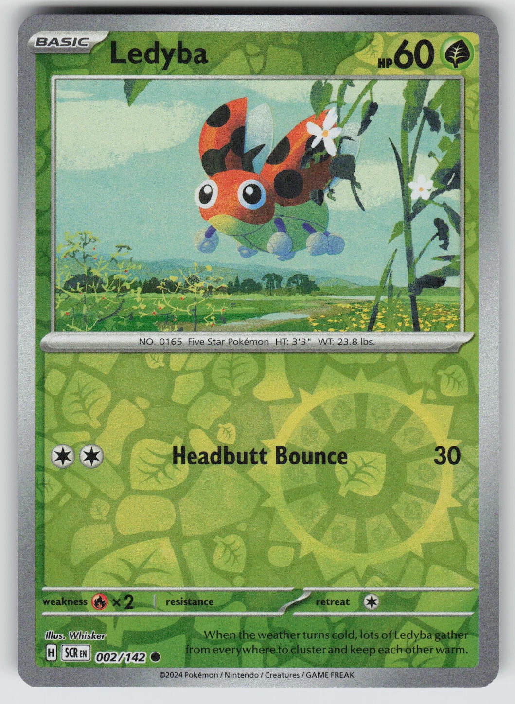 Ledyba 2/142 Common Stellar Crown Pokemon Reverse Holo NM
