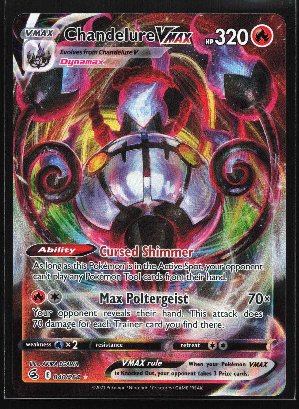 Chandelure VMAX 040/264 SWSH08: Fusion Strike Ultra Rare Pokemon Card