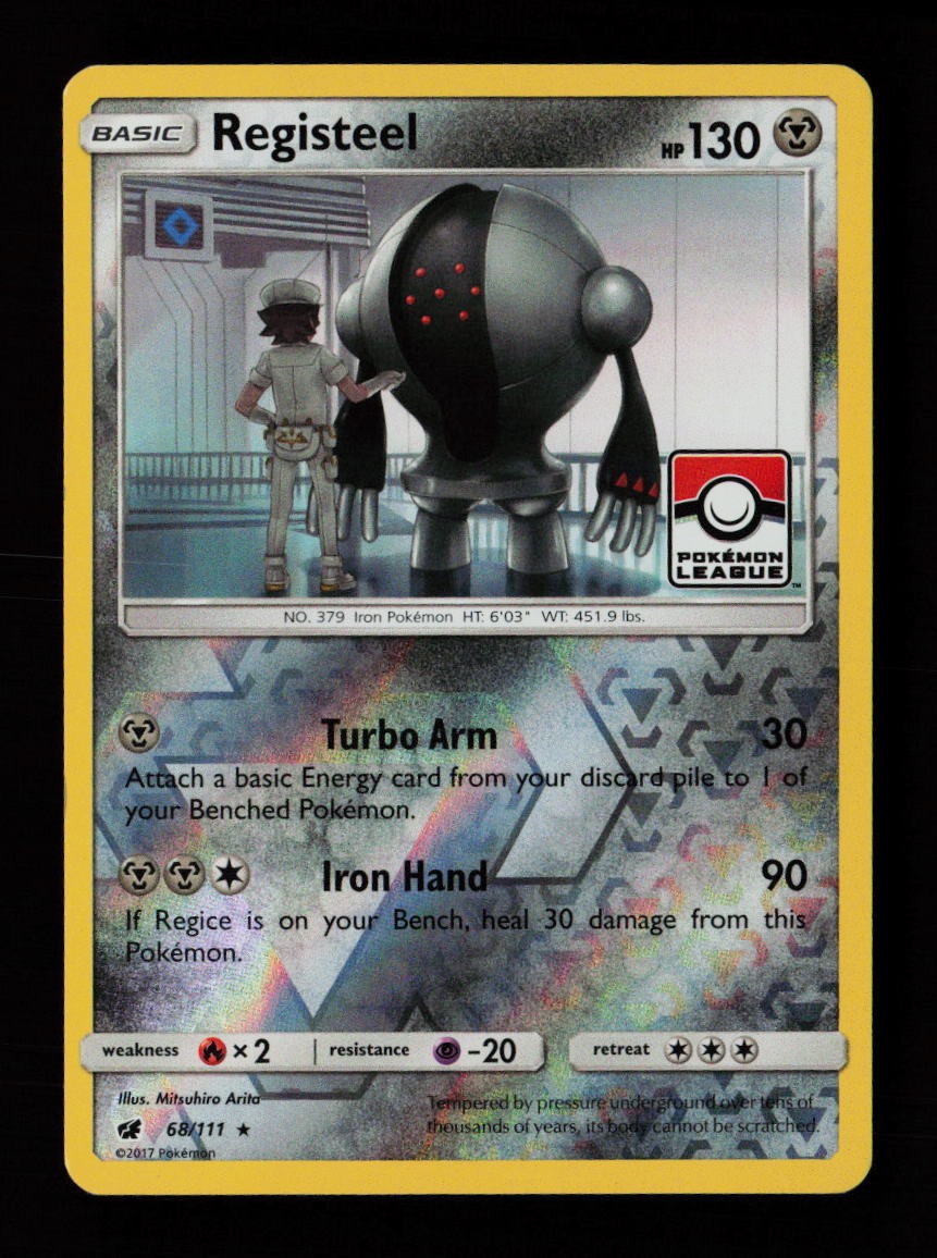 Registeel 68/111 Reverse Holo Pokemon League Stamped Promo Pokémon Card