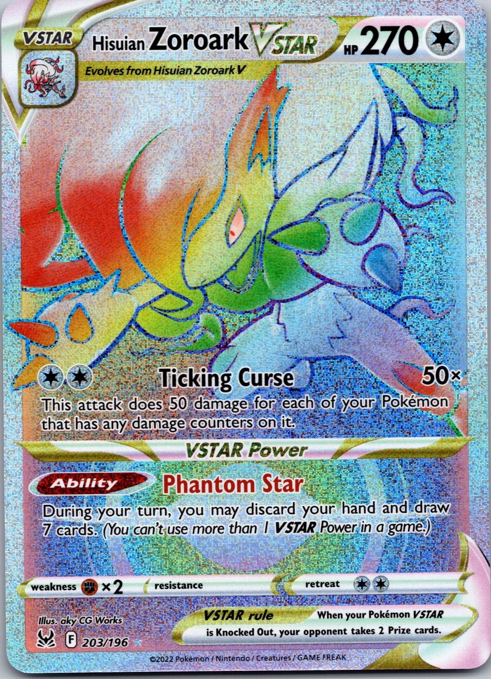SWSH11: Lost Origin #203/196 Hisuian Zoroark VSTAR (Secret)