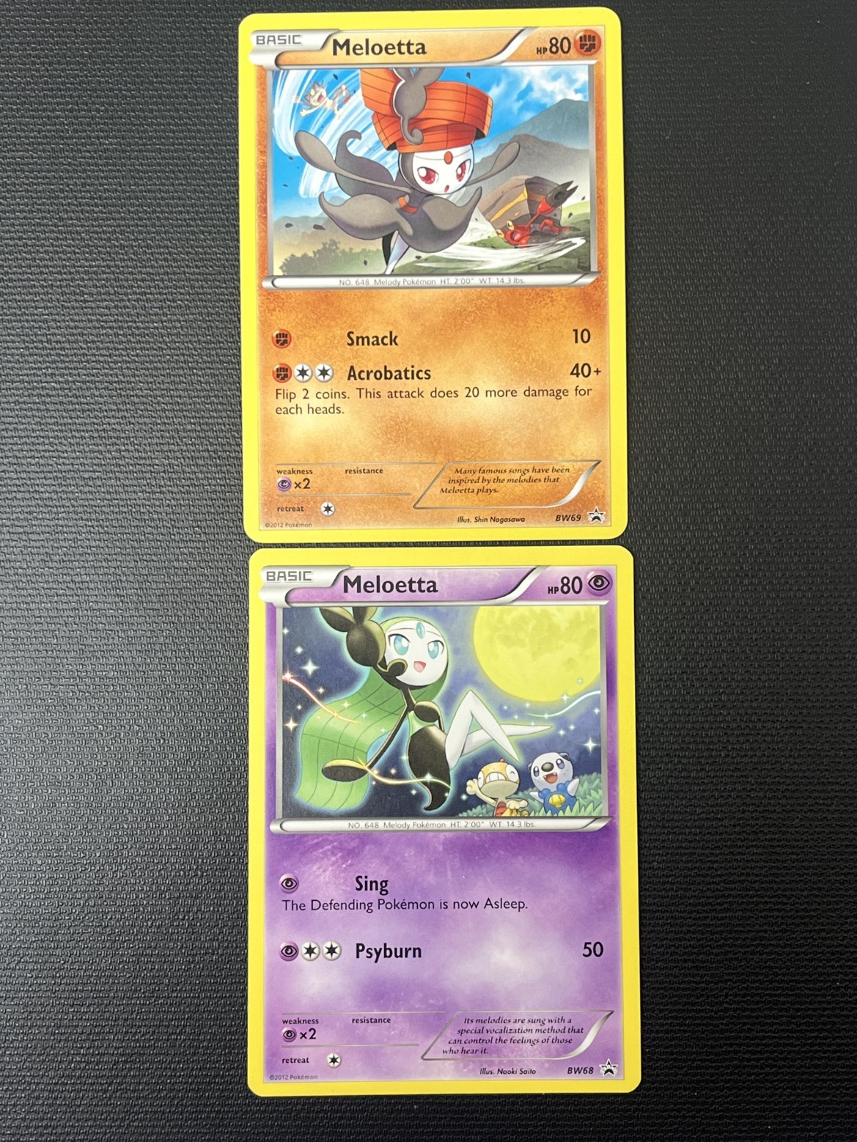Meloetta BW68 & BW69 (2) Promo Rare Black & White Pokemon Trading Card Game LP+