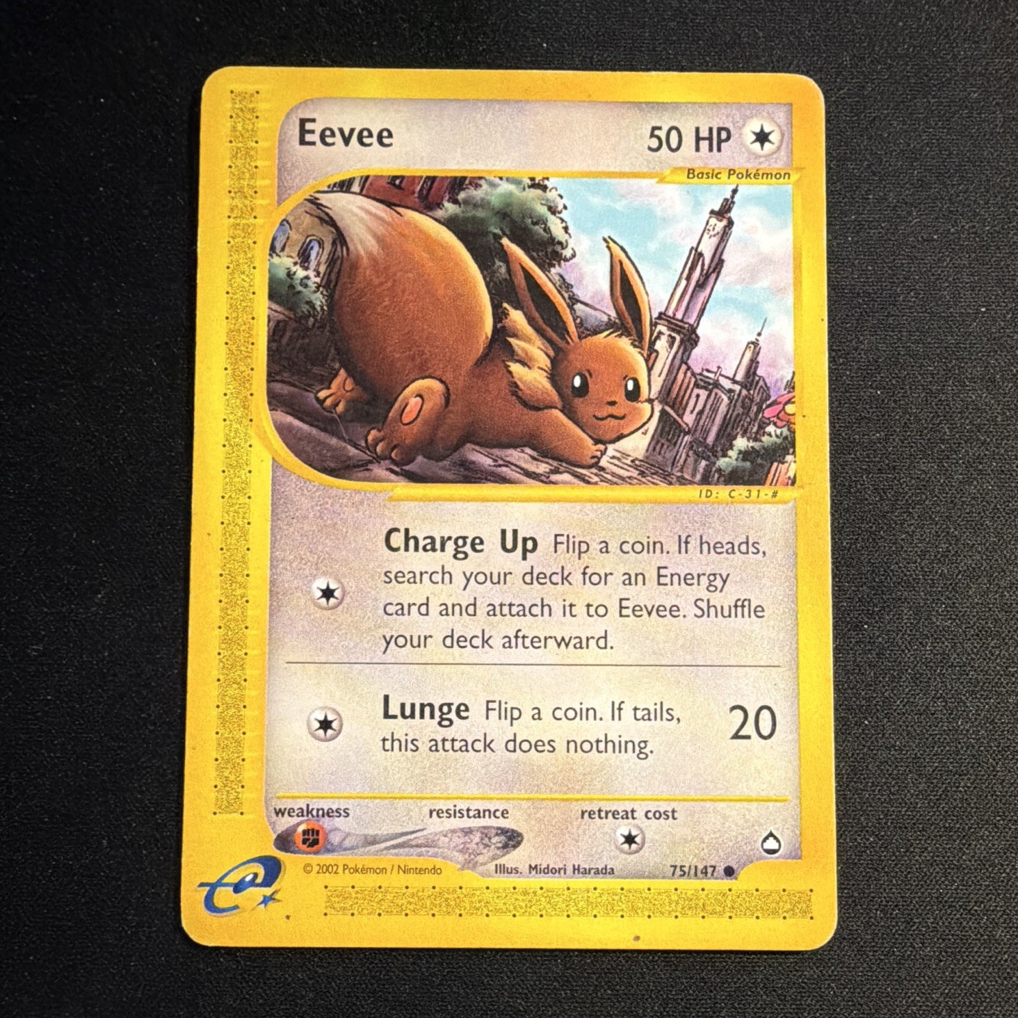 Nintendo Eevee 75/147 Aquapolis Common Regular Unlimited EN 2002 50 HP