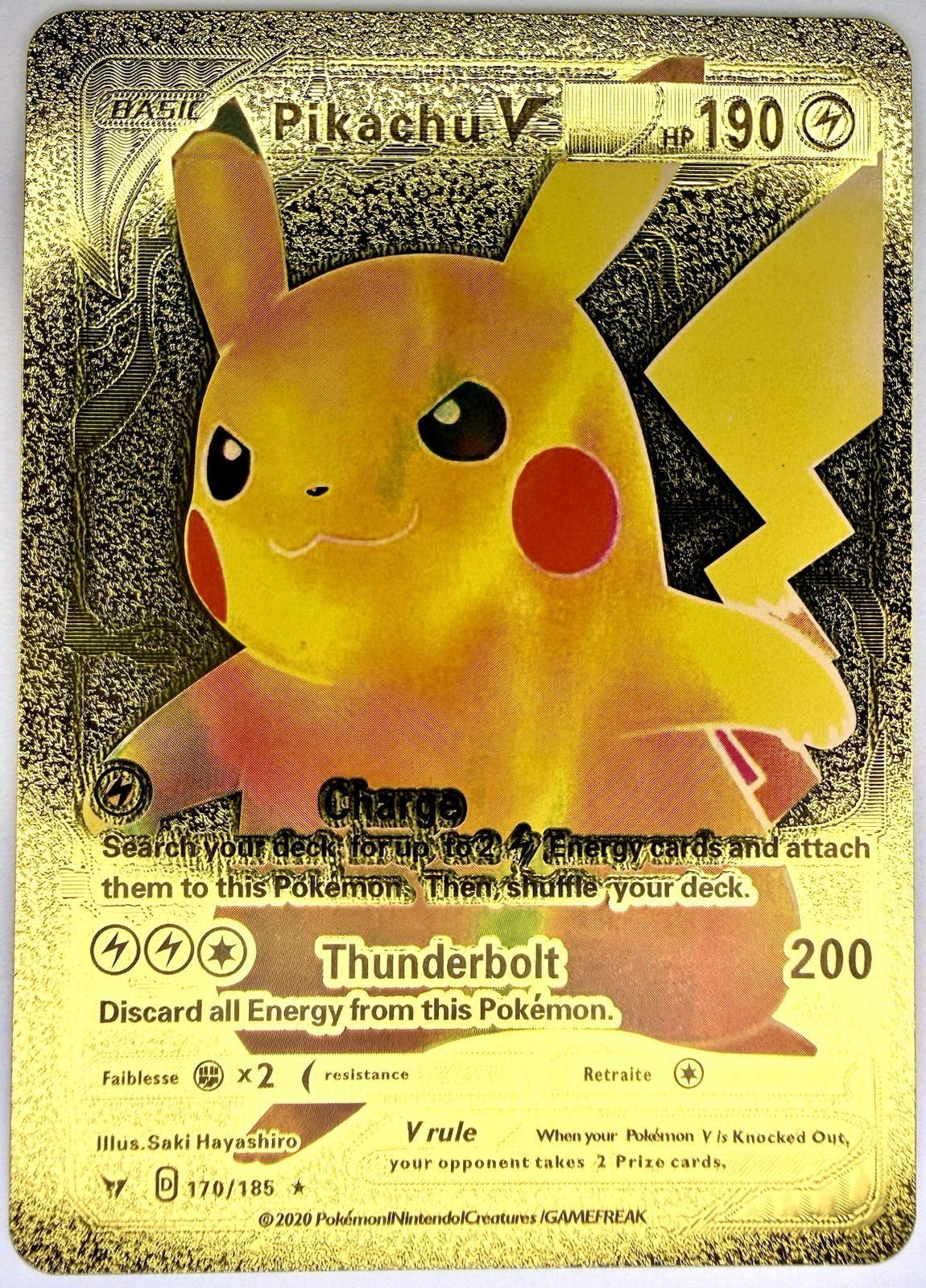 Pokemon Pikachu GOLD 2020 TCG Card Pokemon Nintendo Gamefreak Saki Hayashiro