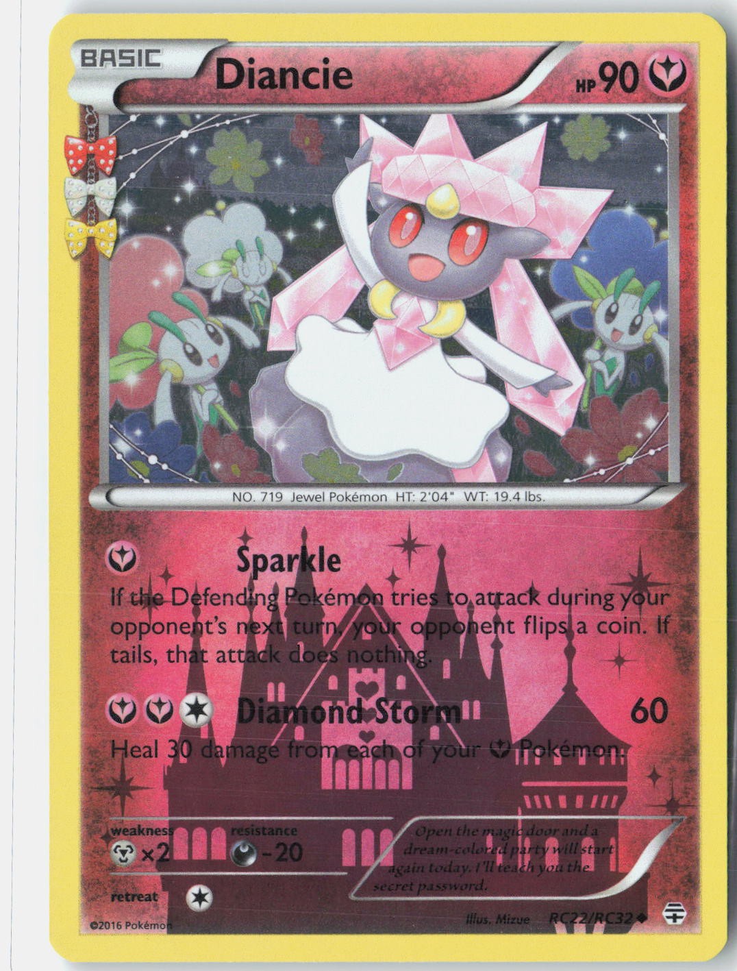 Diancie Generations: Radiant Collection RC22/RC32 Pokemon Card Reverse Holo