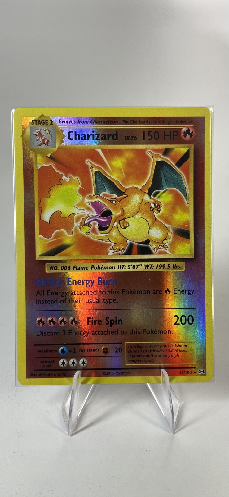 2016 Pokemon Charizard 11/108 Reverse Holo XY Evolutions NM-MT+
