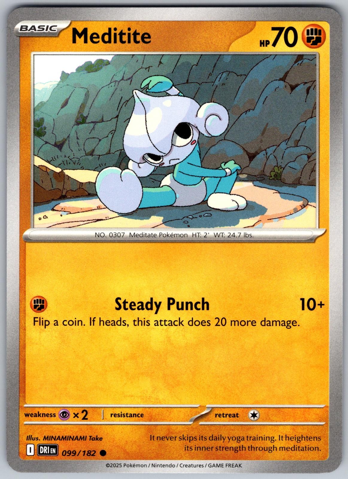 Meditite 099/182 Common Destined Rivals Pokemon Near Mint