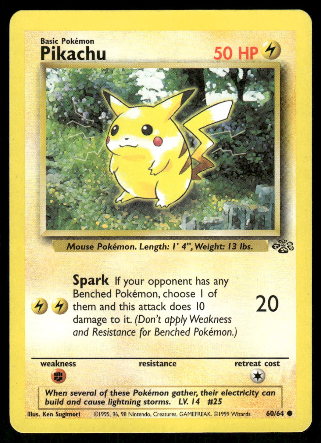 Pikachu 60/64 Jungle Unlimited Common MP
