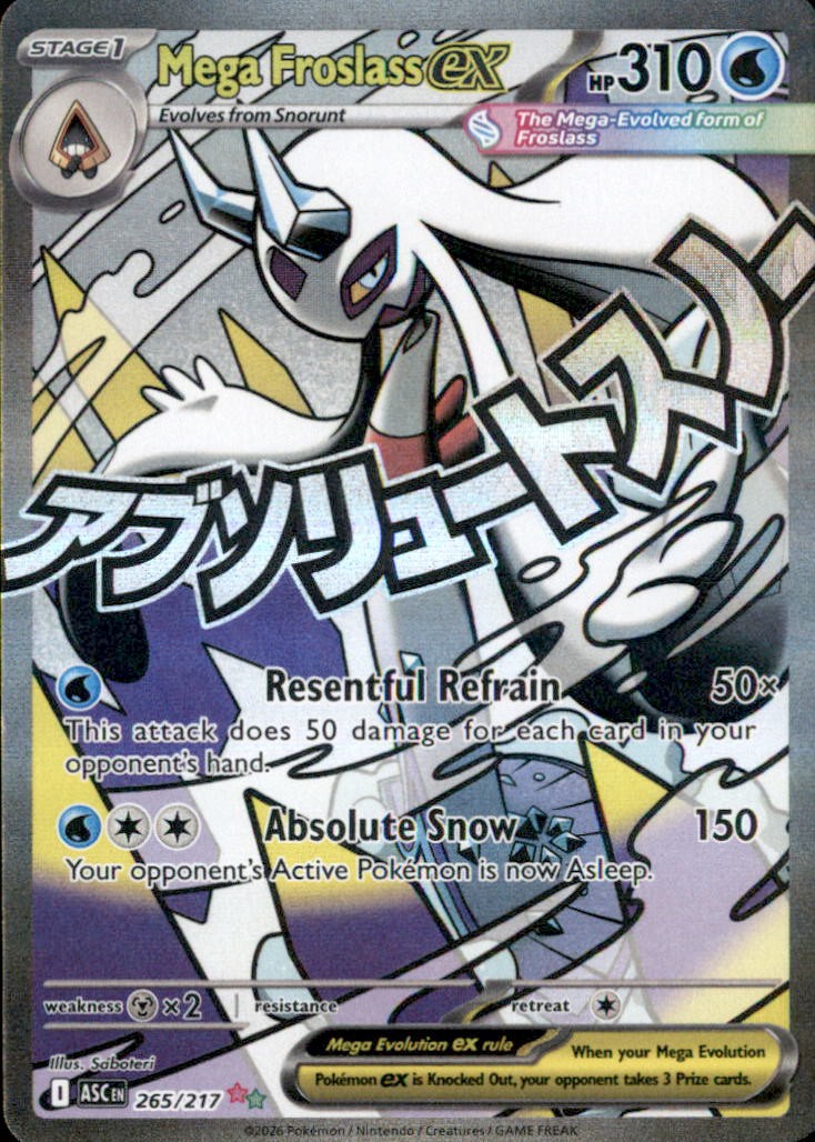 Mega Froslass ex 265/217 Mega Attack Rare Ascended Heroes Pokemon Holo Near Mint