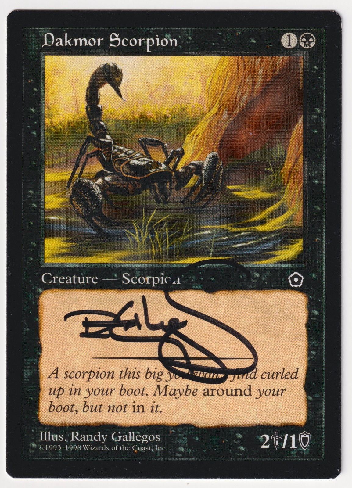 Signed Dakmor Scorpion Proof LP Portal Second Age Artist Randy Gallegos MTG AP!