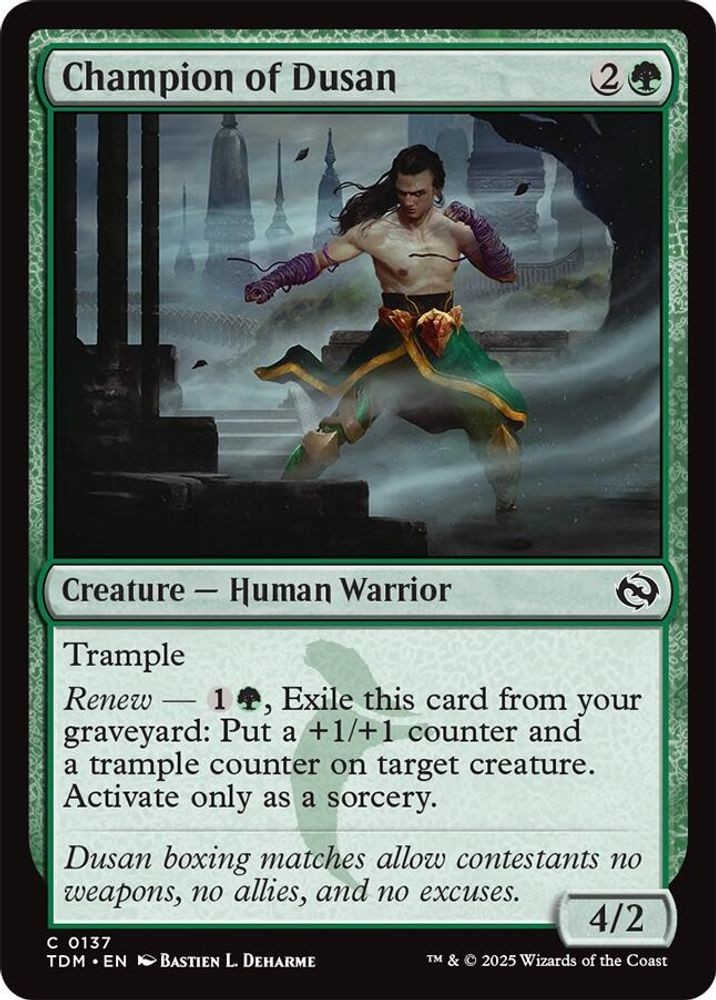 2025 Magic: The Gathering: TDM – Champion of Dusan (#137, C, Lightly Played)