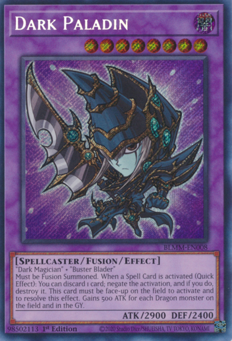 1X NM Dark Paladin (Chibi Art) – BLMM-EN008 – Secret Rare 1st Edition
