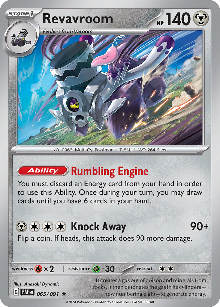 REVAVROOM 065/091 RARE PALDEAN FATES POKEMON HOLO LIGHTLY PLAYED