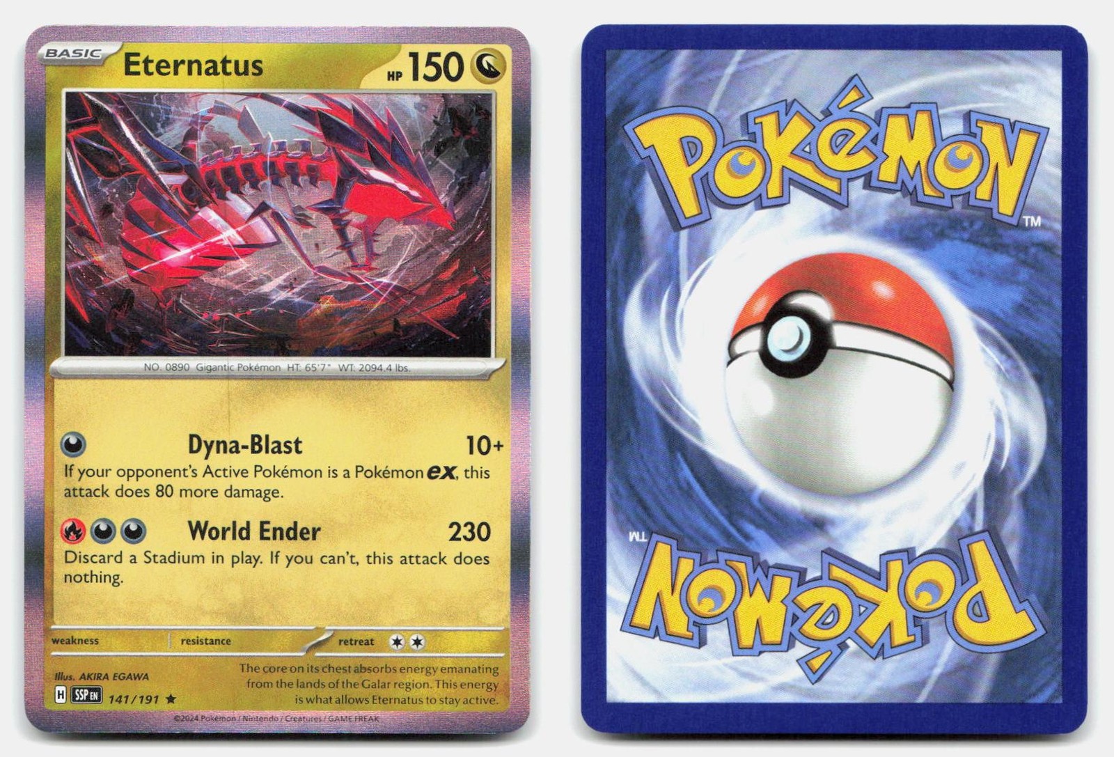Eternatus 141/191 Rare Surging Sparks Pokemon Holo NM