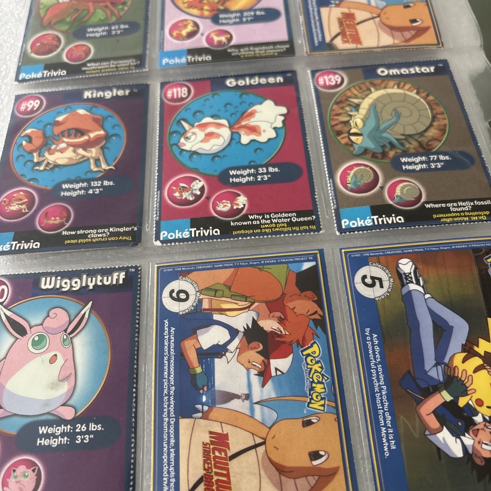 18 Vintage 1999 Pokemon Cards – Burger King PokeTrivia + Topps First Movie