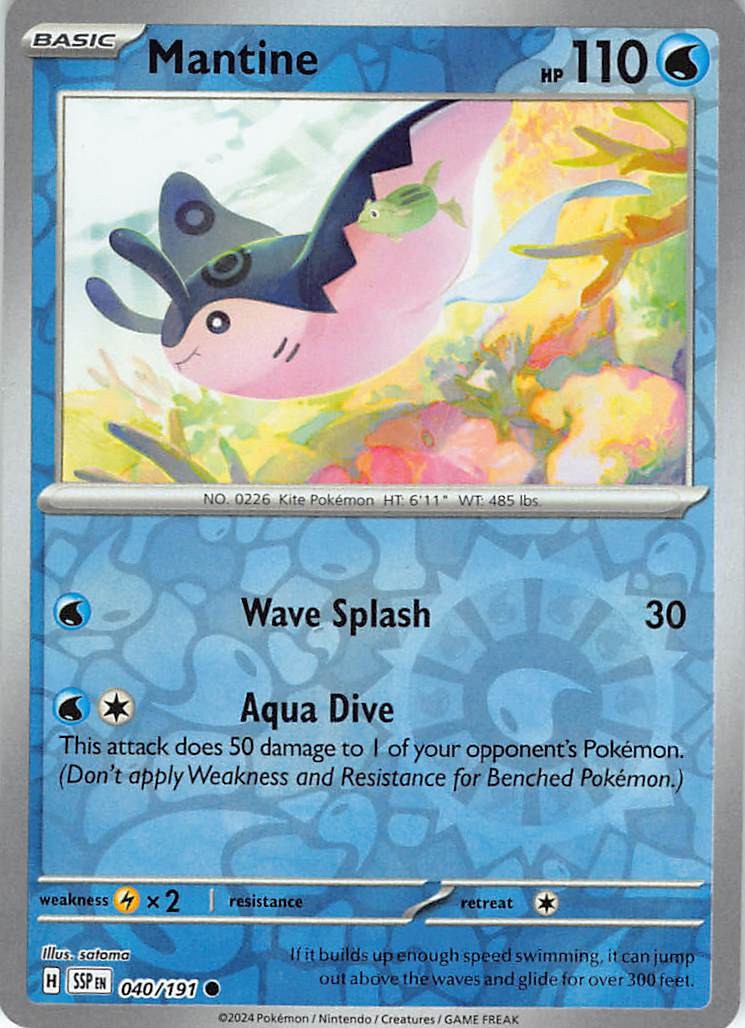 Mantine 040/191 Surging Sparks Reverse Holofoil