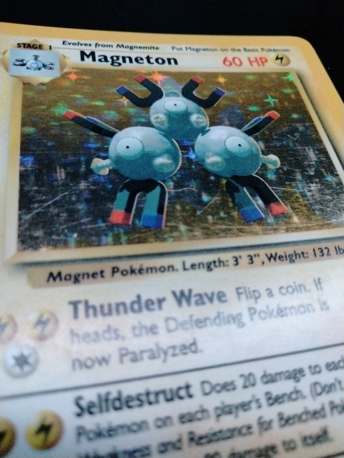 Pokemon Magneton 9/102 Holo Rare Base Set Unlimited WOTC 1999 Vintage Card