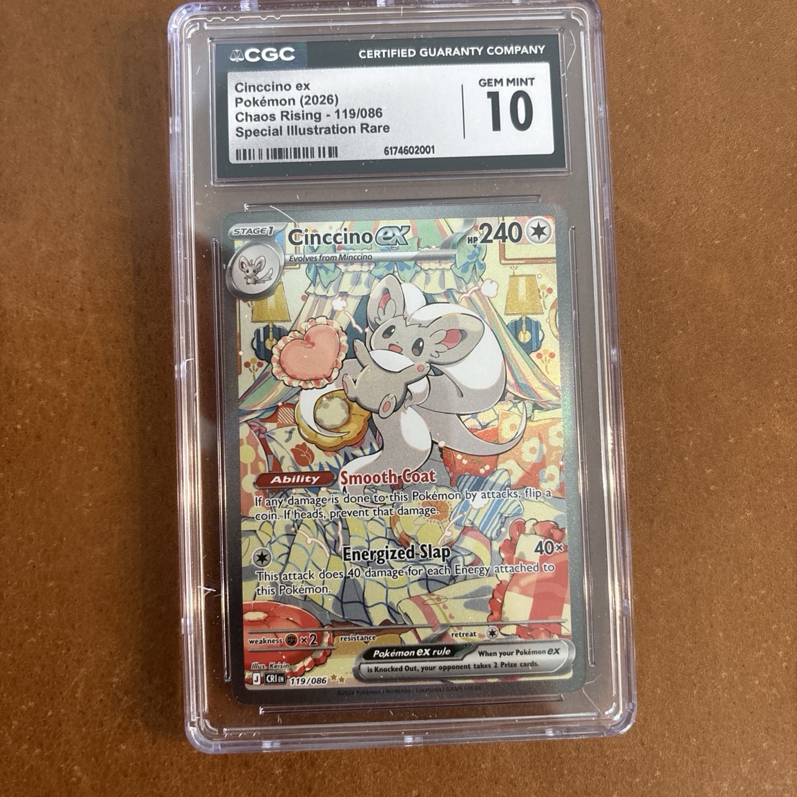 Cinccino EX SIR 119 CGC 10 Chaos Rising Pokemon English