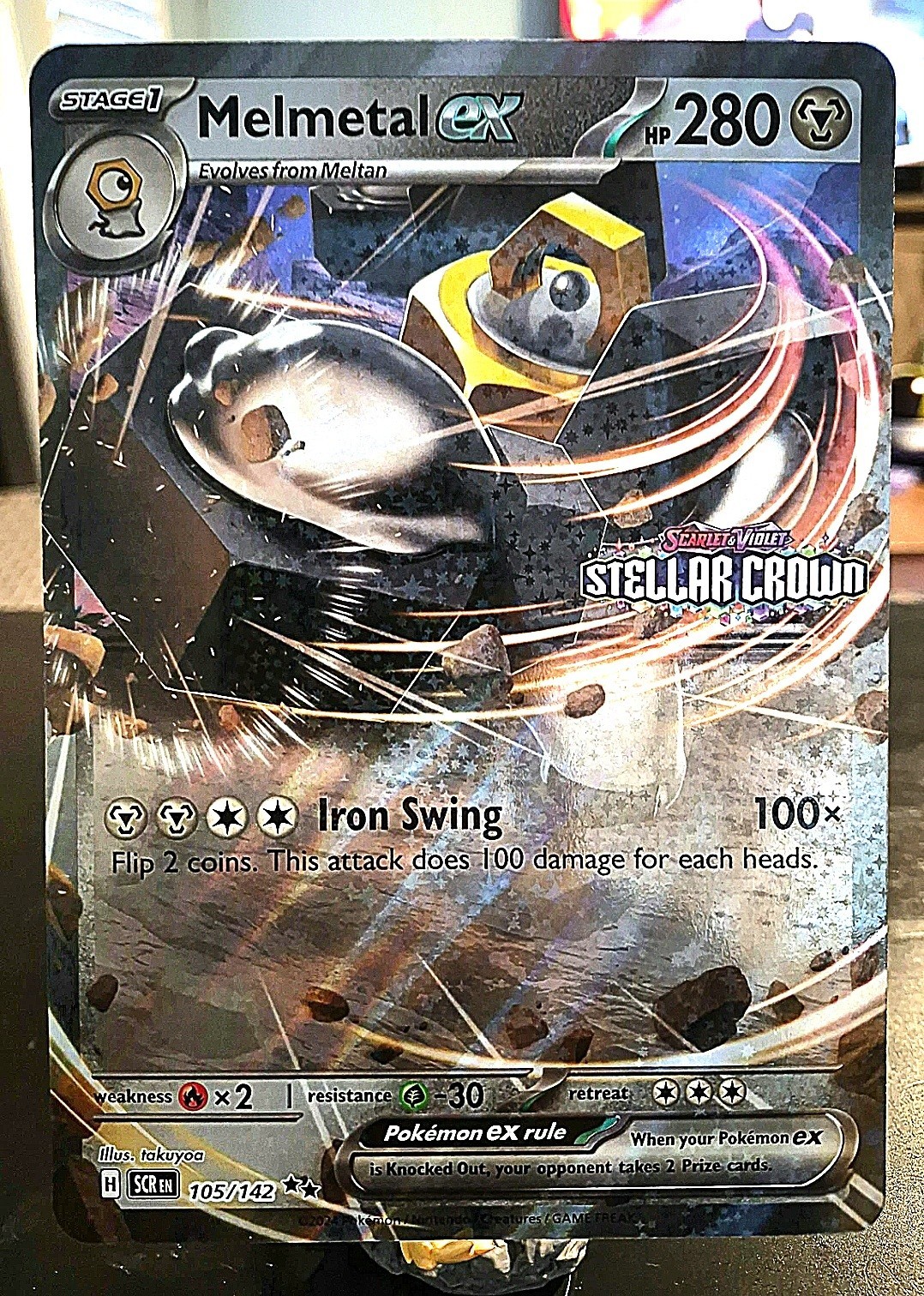 Pokemon TCG Melmetal Ex 105/142 Jumbo Card Stellar Crown Stamped
