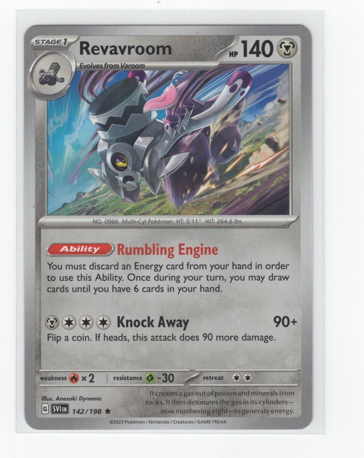Pokemon Scarlet & Violet NON Holo Rare Revavroom – 142/198 – DECK EXCLUSIVE