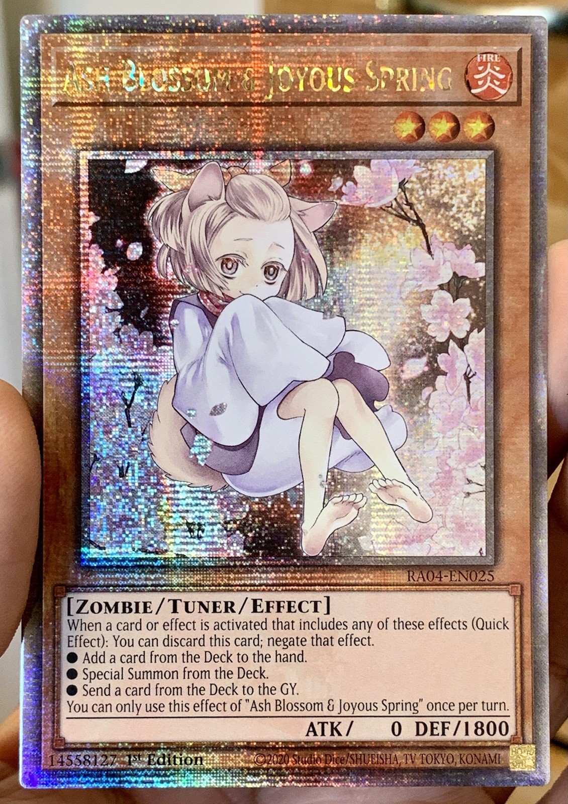 Ash Blossom Joyous Spring (Alt Art) RA04-EN025 Quarter Century Secret Rare NM