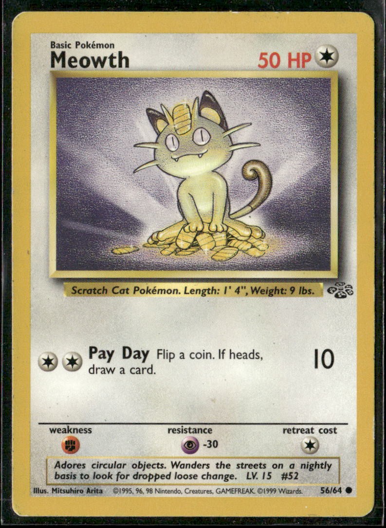 Meowth 56/64 Jungle C HP Pokémon — English