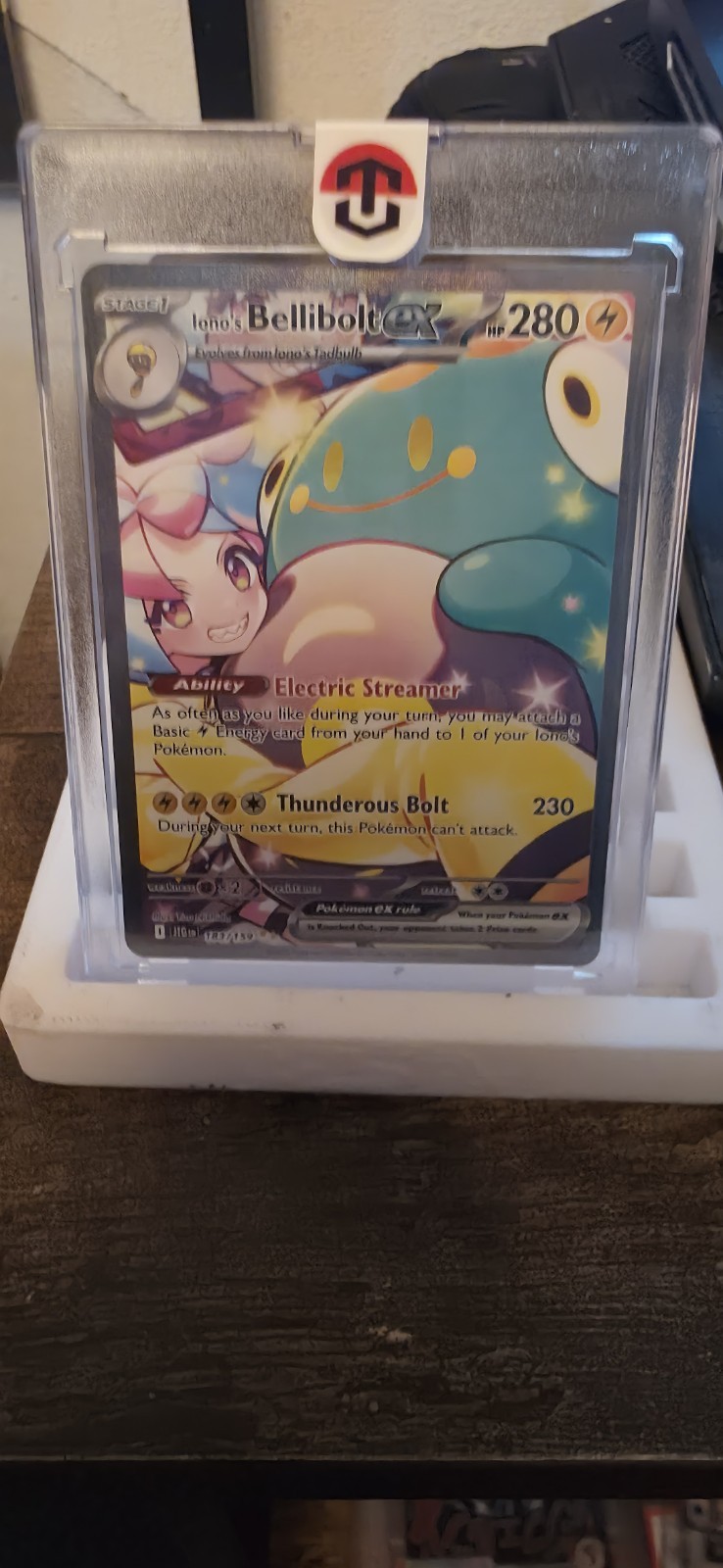 Pokémon Iono’s Bellibolt EX Full Art Holo Card 279/217 280HP Special Illustrati
