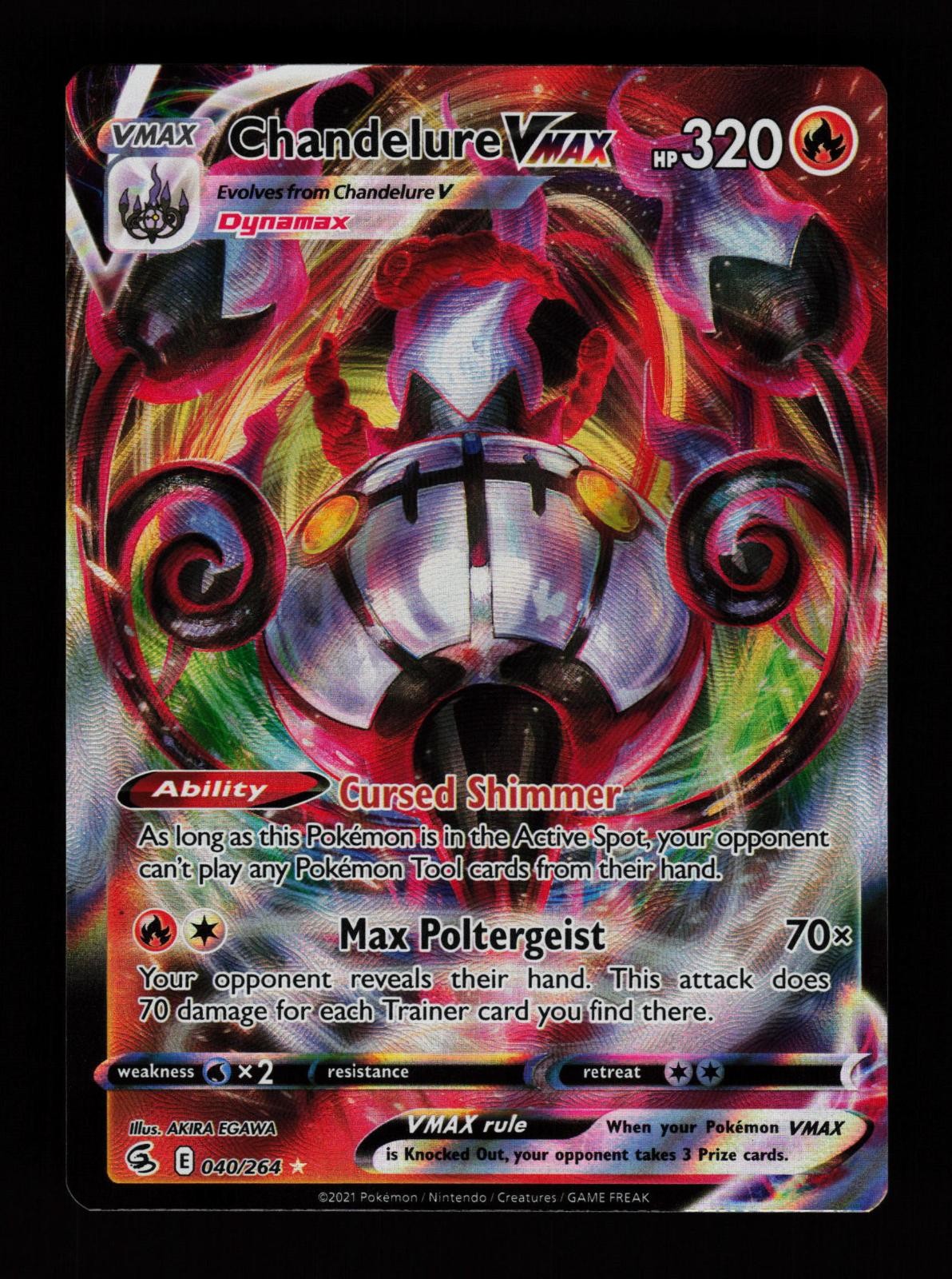 Chandelure VMAX 040/264 Holo VMAX Rare Fusion Strike Pokemon Cards