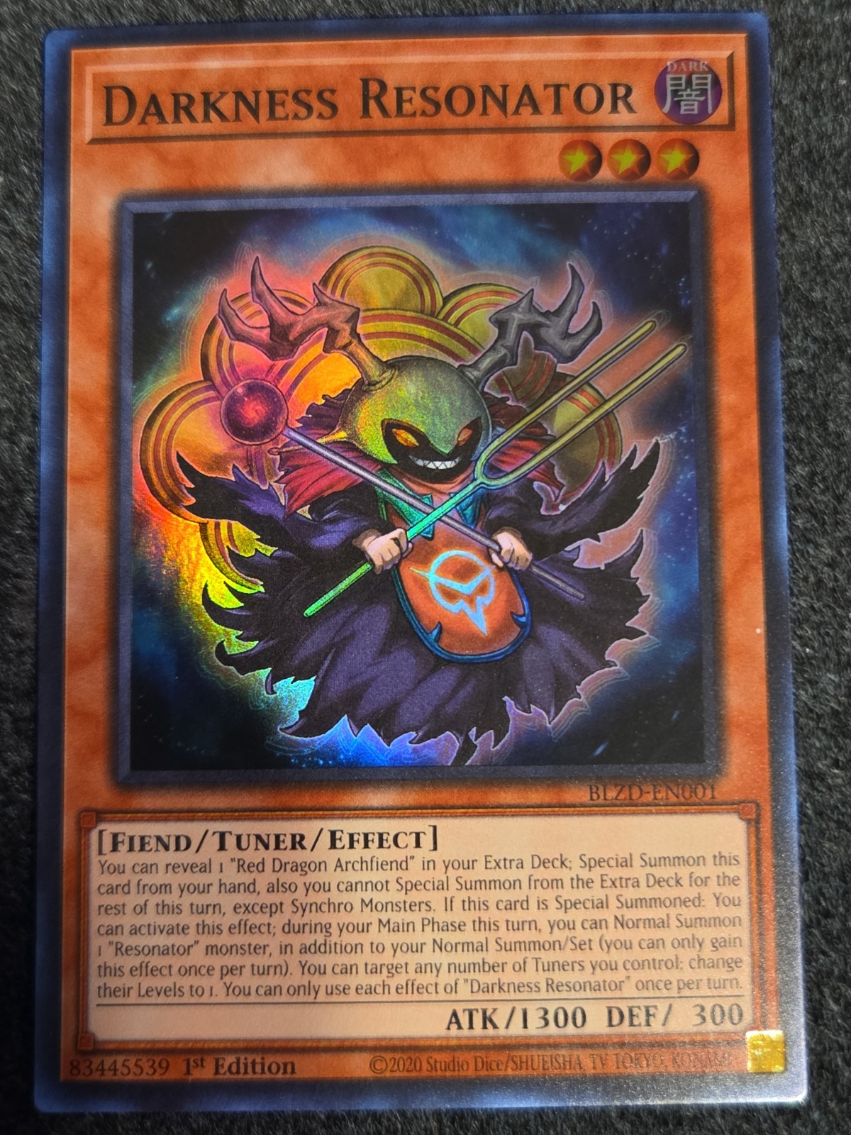 Darkness Resonator – BLZD-EN001 – Super Rare – Blazing Dominion – NM/M