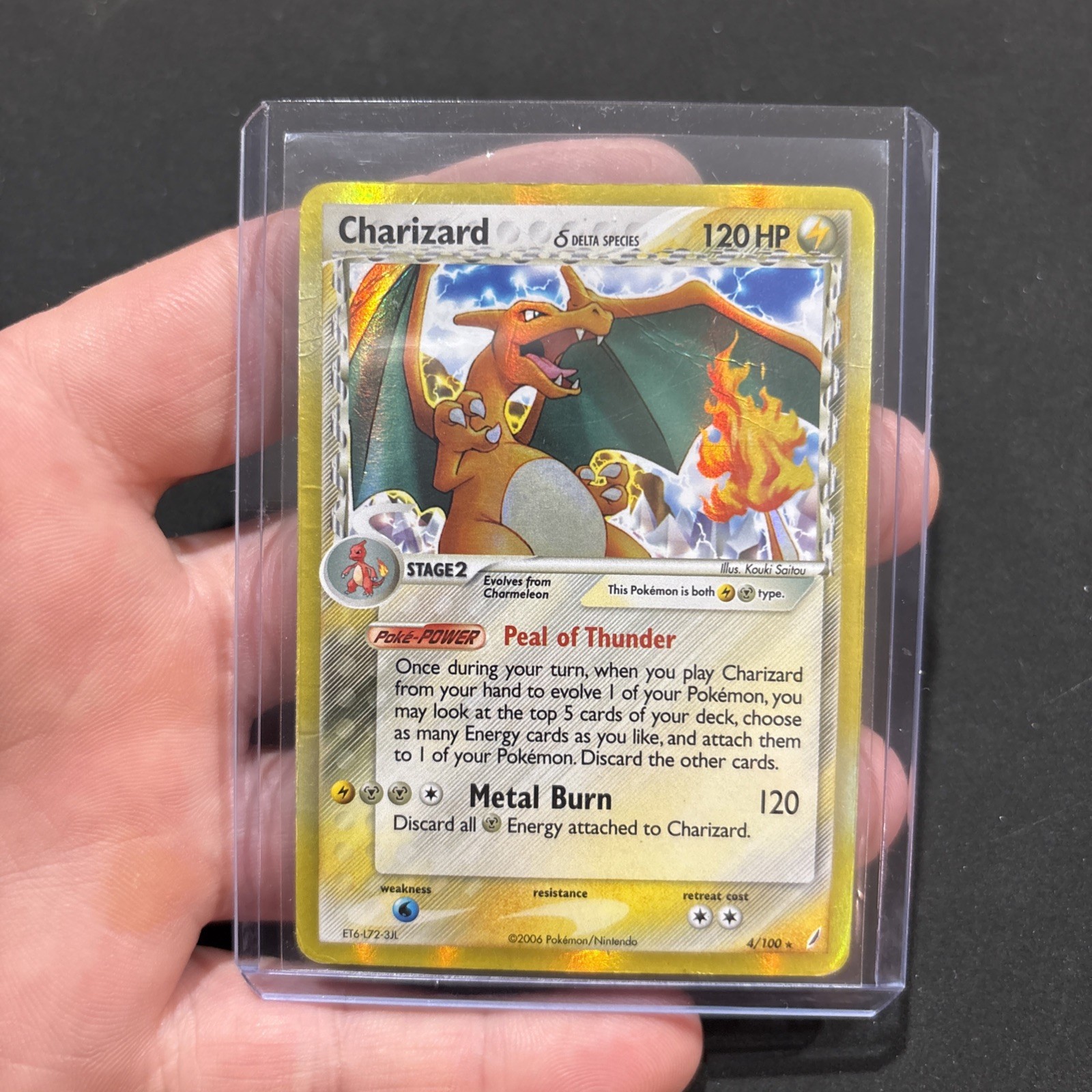 Pokémon TCG Charizard Delta Species 4/100 EX Crystal Guardians Holo Rare Dmg HP