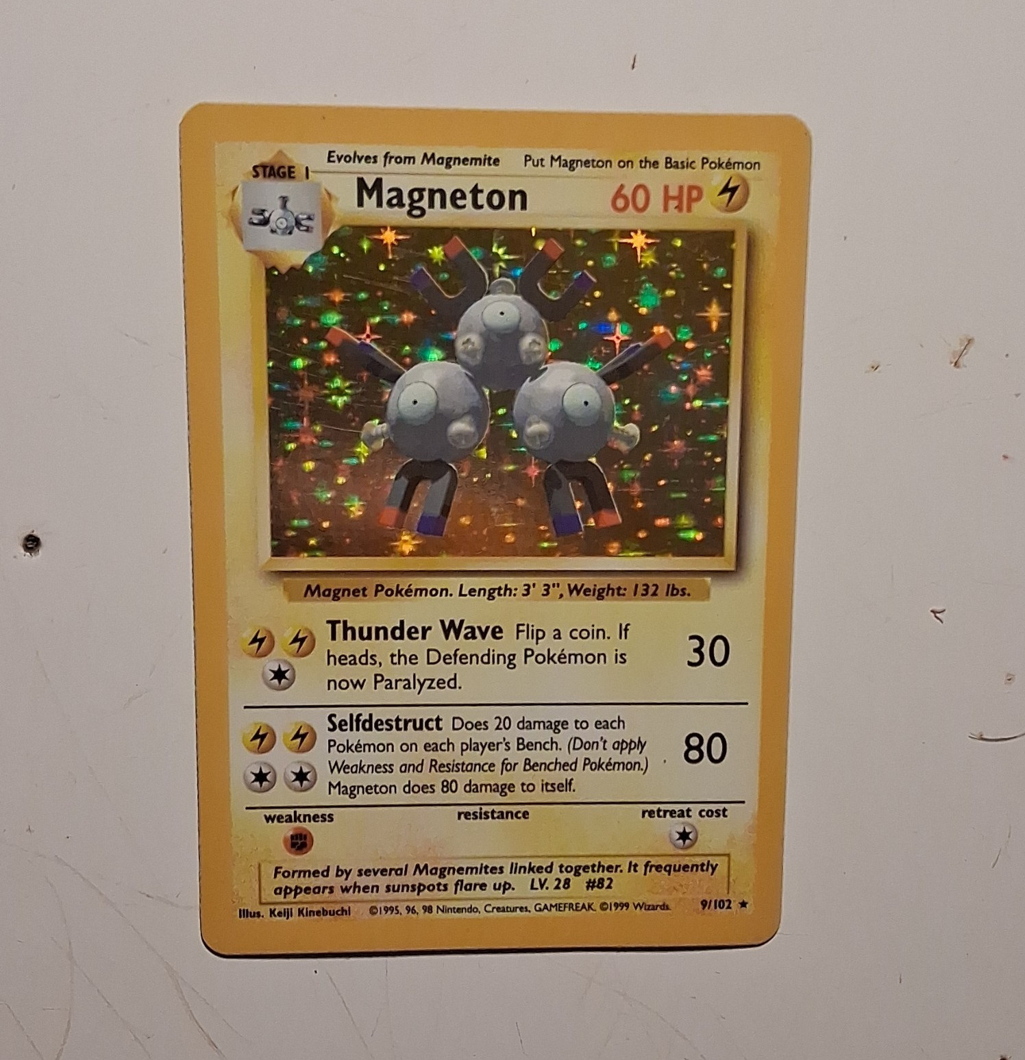 Pokemon TCG Base Set Magneton 9/102 Holo Rare 1999 English Stage 1 60 HP