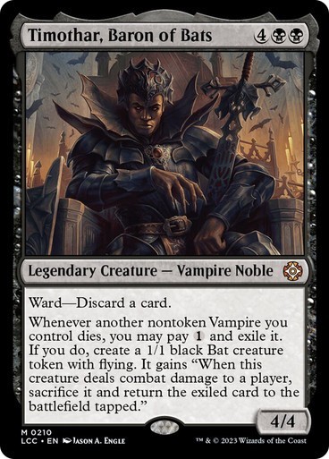 NM Timothar, Baron of Bats, MTG, LCI Commander, Magic the Gathering, 210