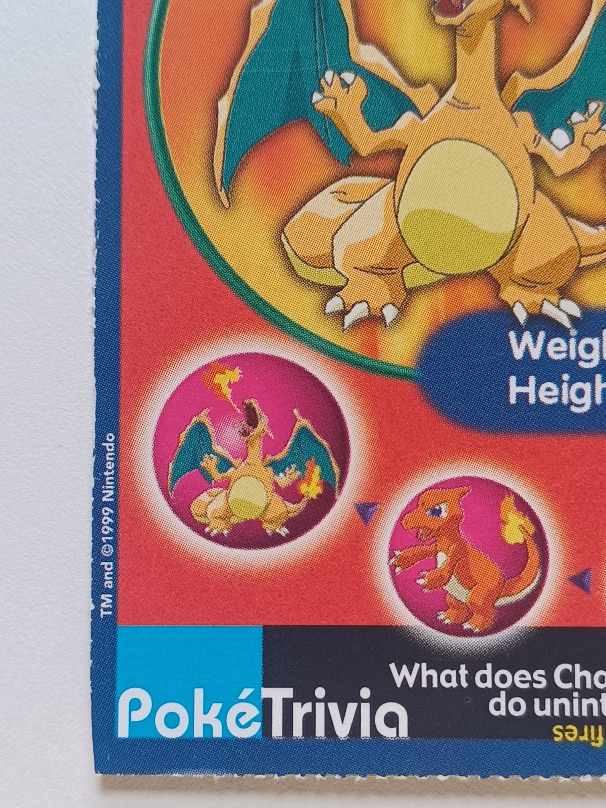 Pokémon TCG Charizard #06 Burger King PokeTrivia Card #06