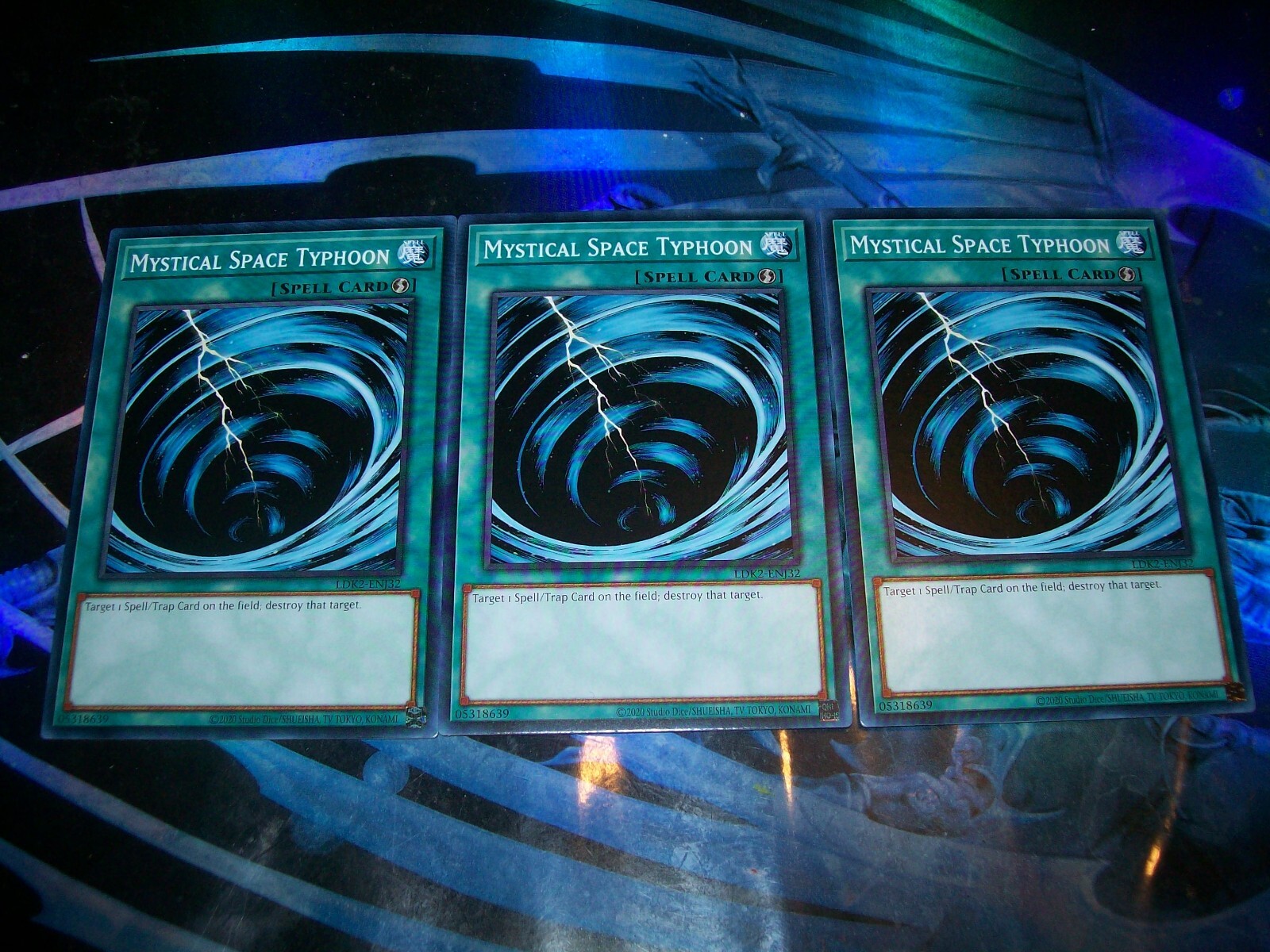 3x Mystical Space Typhoon Unlimited Edition Common LDK2-ENJ32 Yu-Gi-Oh!