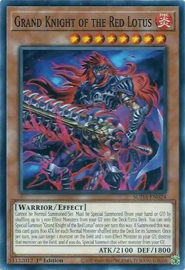 Grand Knight of the Red Lotus – SUDA-EN024 – Common – 1st Edition – Near Mint