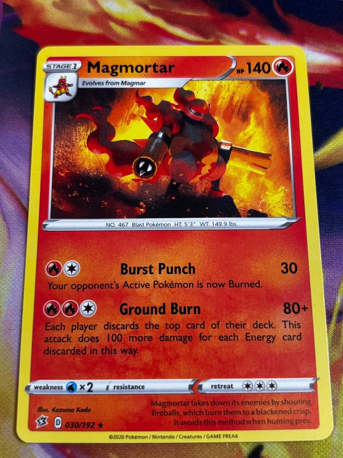 Magmortar Rare SWSH02: Rebel Clash 030/192 NM