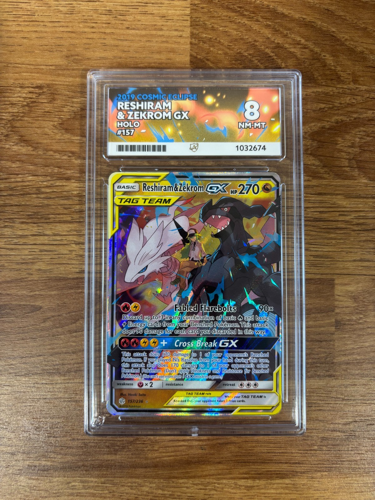Pokemon TCG Reshiram Zekrom GX Card 157/236 Cosmic Eclipse ACE 8