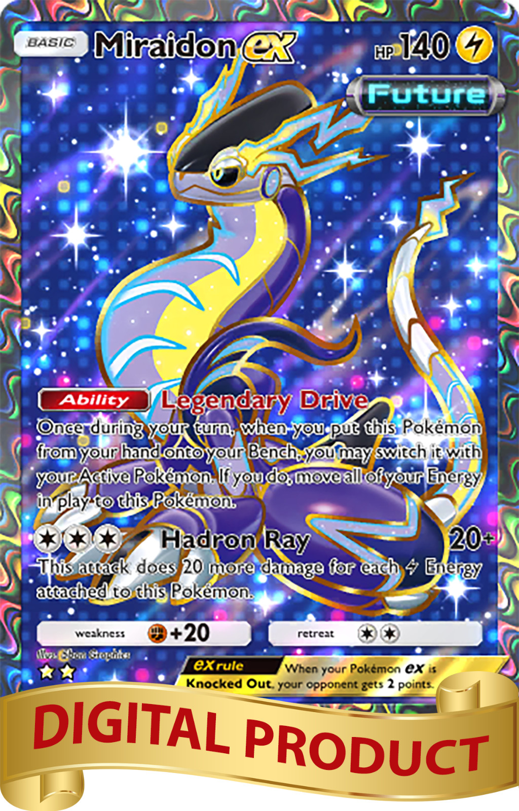 Pokemon Pocket TCG Card Full Art 2 Star Miradion EX Paradox Drive DIGITAL