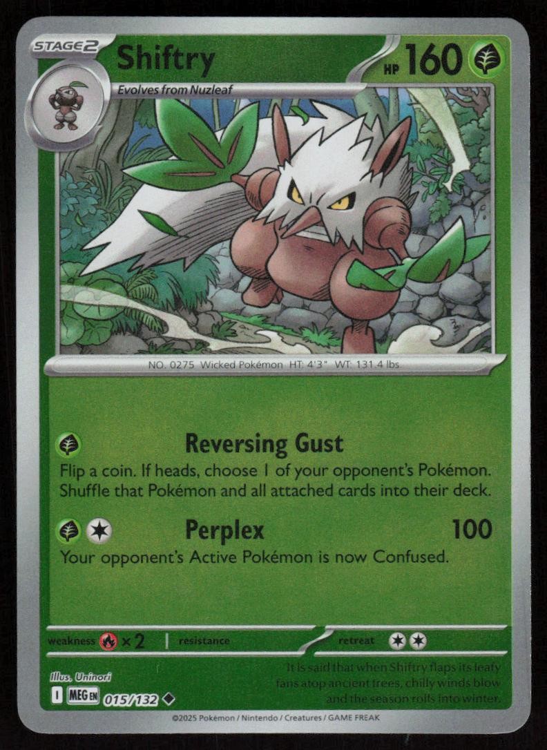 Shiftry 015/132 Uncommon Mega Evolution Pokemon Reverse Holo NM