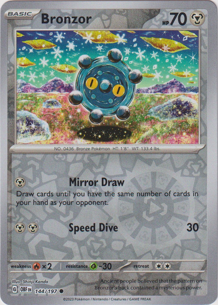 Bronzor – 144/197 – Obsidian Flames – Reverse Holo