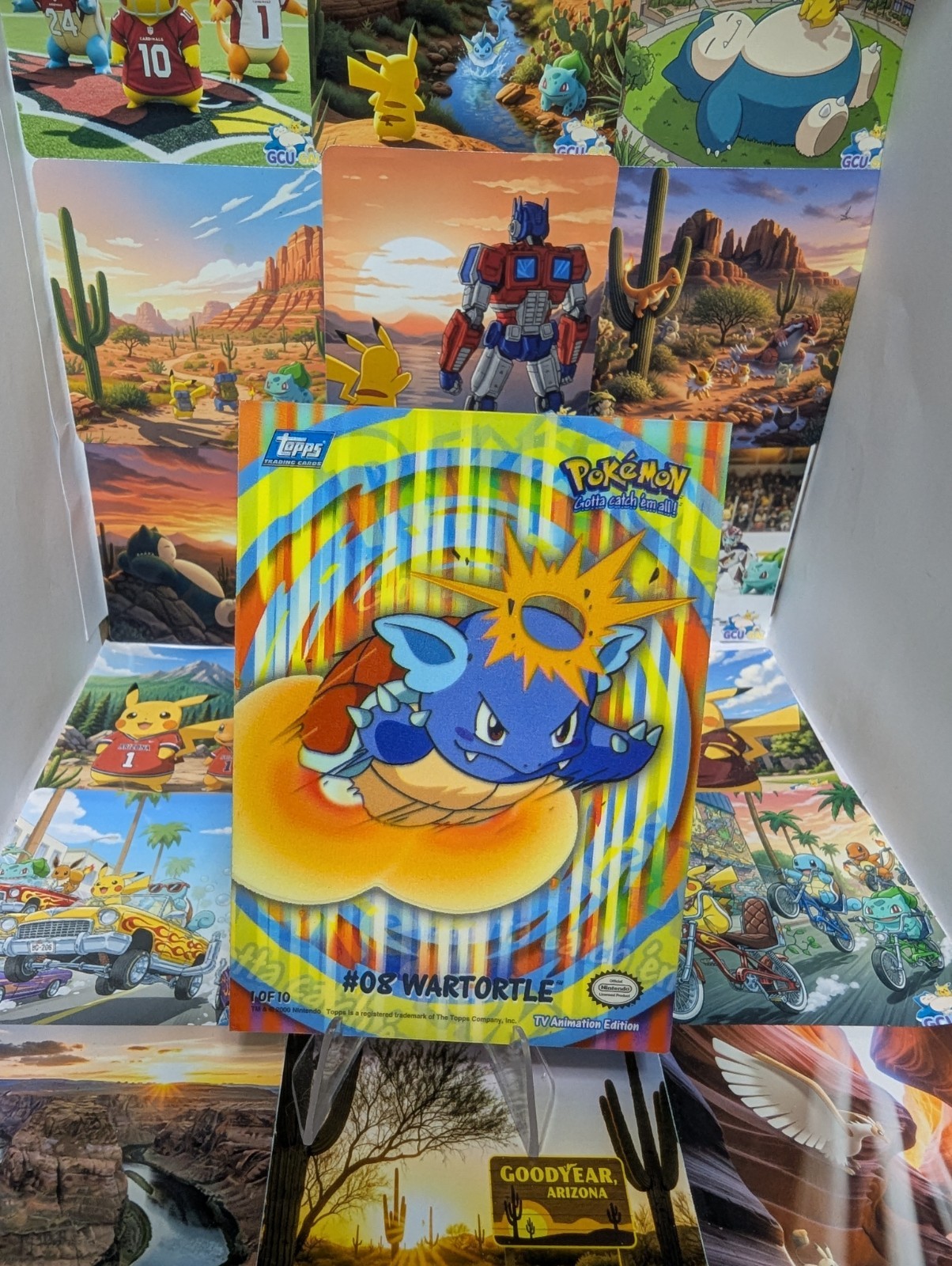 Pokemon Topps Wartortle #8 1 of 10 Sticker Puzzle Card 1999