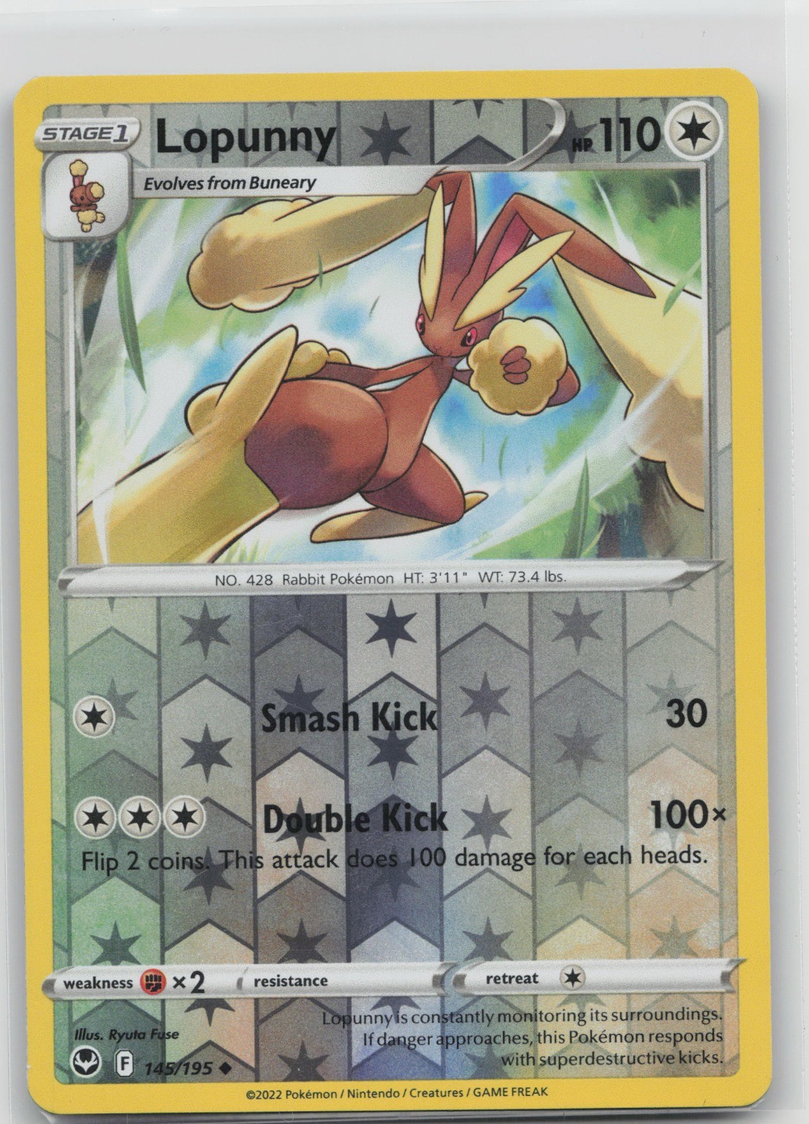 Lopunny Uncommon Colorless SWSH12: Silver Tempest 145/195 LP 2022 Ryuta Fuse Rev