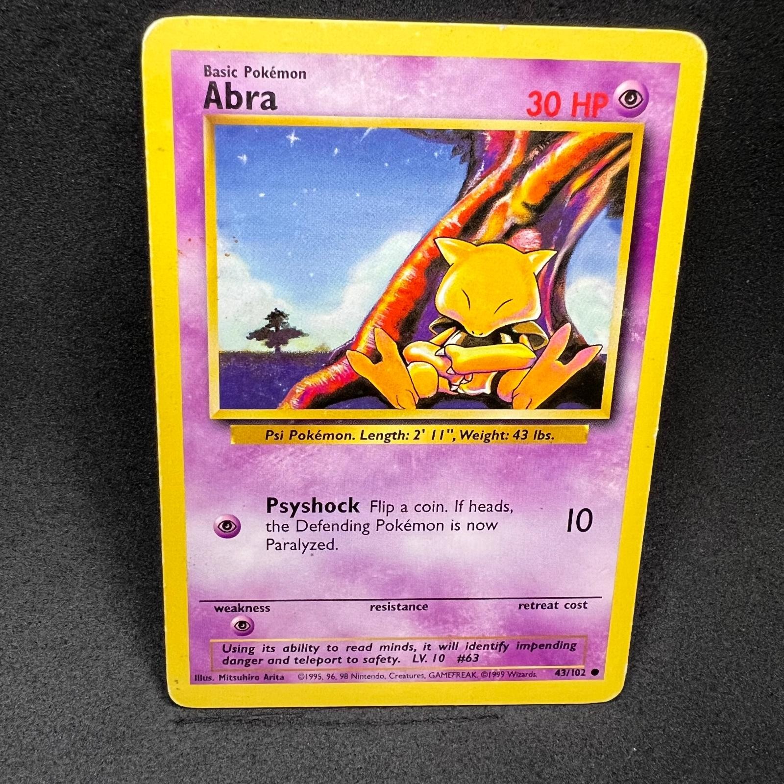 ABRA 43/102 COMMON BASE SET UNLIMITED POKEMON MP